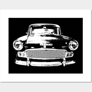 Standard Ensign 1960s British classic car monoblock white Posters and Art